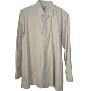Charvet Yellow and Brown Button-up Dress Shirt